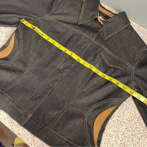 Manigance Paris Vintage Denim Jean Jacket Patchwork Y2K FR Women's Size 10 - Picture 10 of 12